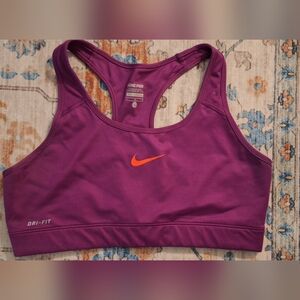 Nike Purple Sports Bra with Orange Swoosh - Dri-FIT